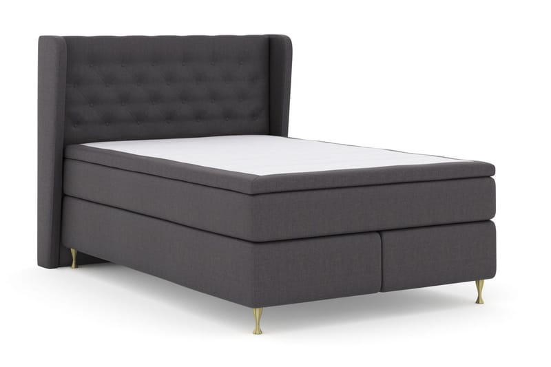 Select No 4 Komplett Sängpaket 140x200 Fast/Medium - Mörkgrå/Guld - Products - Möbler - Säng - Kontinentalsäng