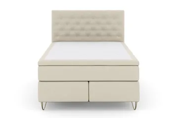 Select No 4 Komplett Sängpaket 160x200 Fast - Beige/Metall V-form - Products - Möbler - Säng - Kontinentalsäng