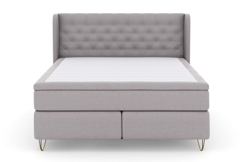 Select No 4 Komplett Sängpaket 160x200 Fast, Ljusgrå/Metall V-form