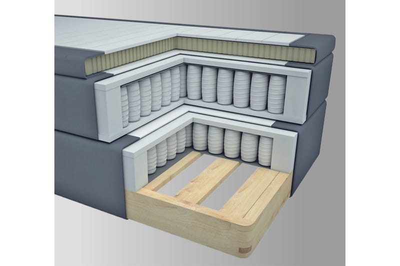 Select No 4 Komplett Sängpaket 160x200 Fast - Ljusgrå/Metall V-form - Products - Möbler - Säng - Kontinentalsäng