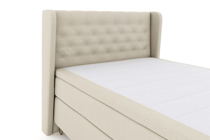 Select No 4 Komplett Sängpaket 160x200 Fast/Medium - Beige/Metall V-form - Products - Möbler - Säng - Kontinentalsäng
