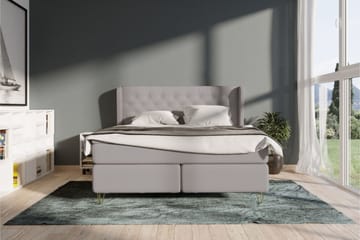 Select No 4 Komplett Sängpaket 160x200 Fast/Medium - Ljusgrå/Metall V-form - Products - Möbler - Säng - Kontinentalsäng