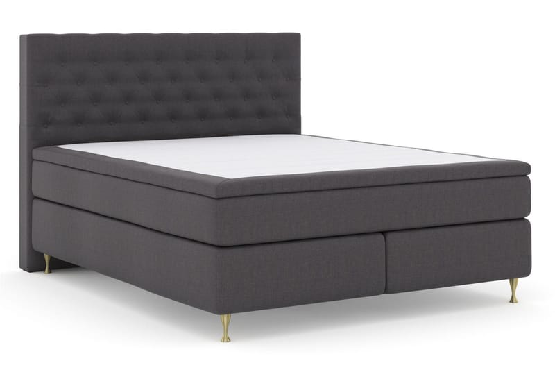 Select No 4 Komplett Sängpaket 160x200 Fast/Medium - Mörkgrå/Guld - Products - Möbler - Säng - Kontinentalsäng