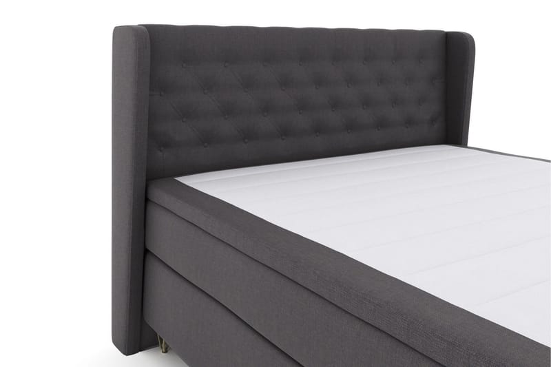 Select No 4 Komplett Sängpaket 160x200 Fast/Medium - Mörkgrå/Metall V-form - Products - Möbler - Säng - Kontinentalsäng