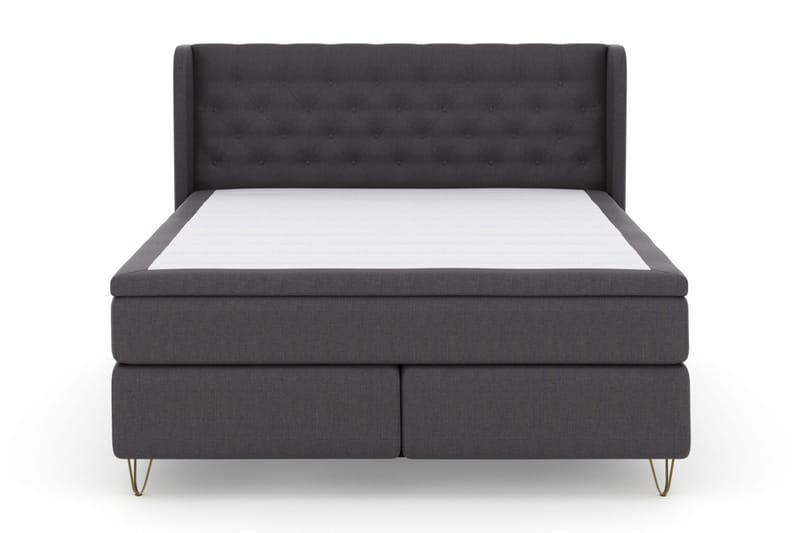 Select No 4 Komplett Sängpaket 160x200 Fast/Medium - Mörkgrå/Metall V-form - Products - Möbler - Säng - Kontinentalsäng
