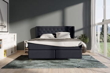 Select No 4 Komplett Sängpaket 180x200 Fast - Blå/Metall V-form - Products - Möbler - Säng - Kontinentalsäng