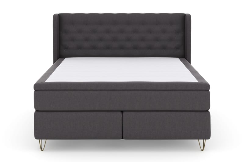 Select No 4 Komplett Sängpaket 180x200 Fast, Mörkgrå/Metall V-form