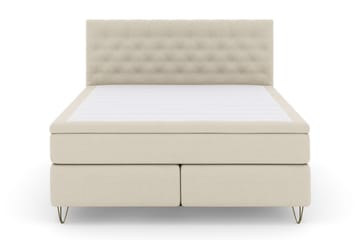 Select No 4 Komplett Sängpaket 180x200 Fast/Medium - Beige/Metall V-form - Products - Möbler - Säng - Kontinentalsäng