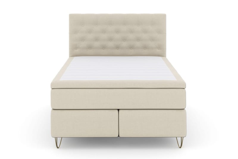 Select No 4 Kontinentalsäng 160x200 Fast/Medium - Beige/Metall V-Form - Products - Möbler - Säng - Kontinentalsäng