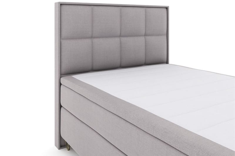 Select No 5 Komplett Sängpaket 140x200 Fast/Medium Latex - Ljusgrå/Metall V-form - Products - Möbler - Säng - Kontinentalsäng