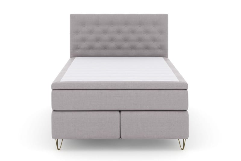 Select No 5 Komplett Sängpaket 140x200 Medium Latex - Ljusgrå/Metall V-form - Products - Möbler - Säng - Kontinentalsäng
