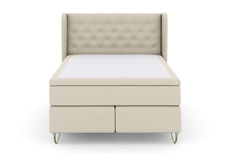 Select No 5 Komplett Sängpaket 140x200 Medium Watergel - Beige/Metall V-form - Products - Möbler - Säng - Kontinentalsäng