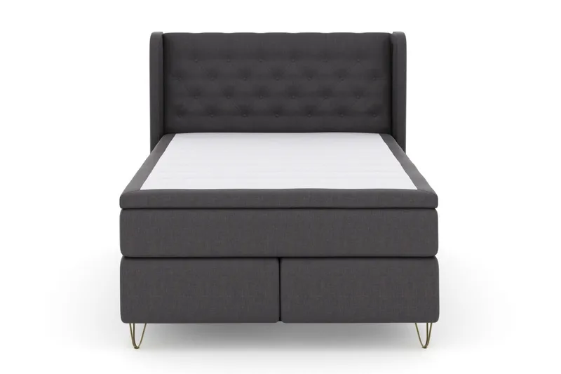 Select No 5 Komplett Sängpaket 140x200 Medium Watergel - Mörkgrå/Metall V-form - Products - Möbler - Säng - Kontinentalsäng