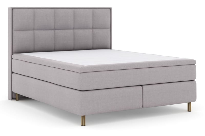 Select No 5 Komplett Sängpaket 160x200 Fast/Medium Watergel - Ljusgrå/Koppar - Products - Möbler - Säng - Kontinentalsäng