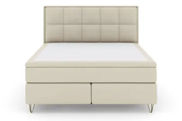 Select No 5 Komplett Sängpaket 180x200 Fast Latex - Beige/Metall V-form - Products - Möbler - Säng - Kontinentalsäng