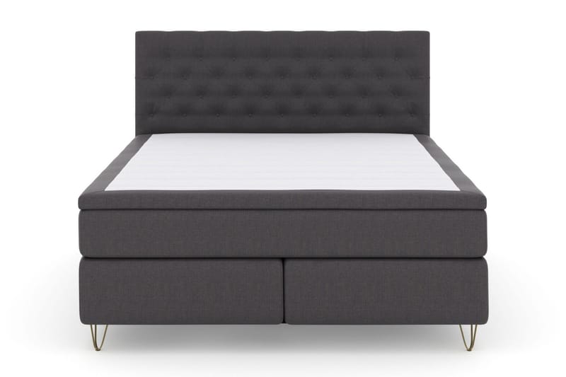 Select No 5 Kontinentalsäng 160x200 Fast/Medium Latex - Mörkgrå/Metall V-Form - Products - Möbler - Säng - Kontinentalsäng