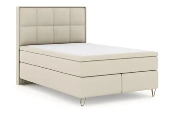 Select No 6 Komplett Sängpaket 140x200 Medium Latex/Memory - Beige/Metall V-form - Products - Möbler - Säng - Kontinentalsäng