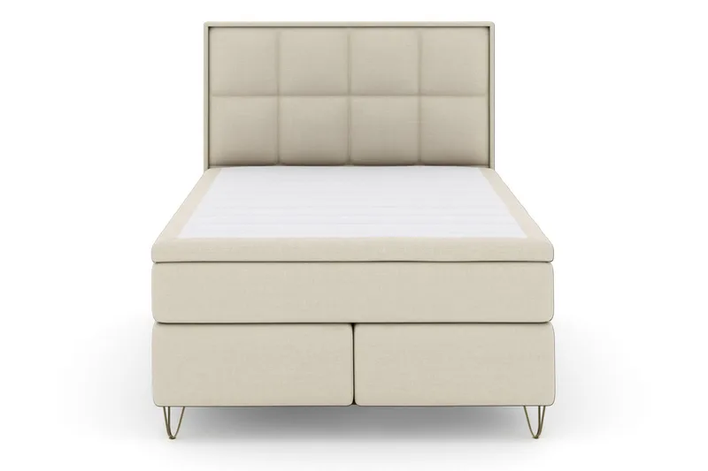 Select No 6 Komplett Sängpaket 140x200 Medium Latex/Memory - Beige/Metall V-form - Products - Möbler - Säng - Kontinentalsäng