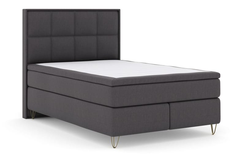 Select No 6 Komplett Sängpaket 140x200 Medium Latex/Memory - Mörkgrå/Metall V-form - Products - Möbler - Säng - Kontinentalsäng