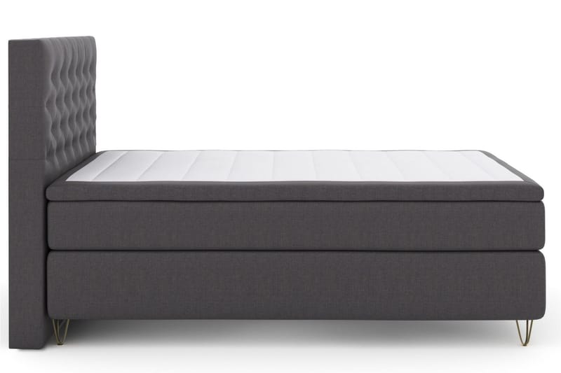 Select No 6 Kontinentalsäng 140x200 Fast/Medium Latex/Memory, Mörkgrå/Metall V-Form