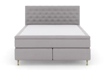 Select No 6 Kontinentalsäng 160x200 Fast Latex/Memory - Ljusgrå/Guld - Products - Möbler - Säng - Kontinentalsäng