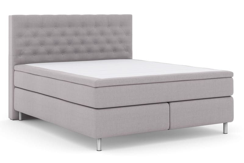 Select No 6 Kontinentalsäng 160x200 Fast Watergel - Ljusgrå/Metall - Products - Möbler - Säng - Kontinentalsäng
