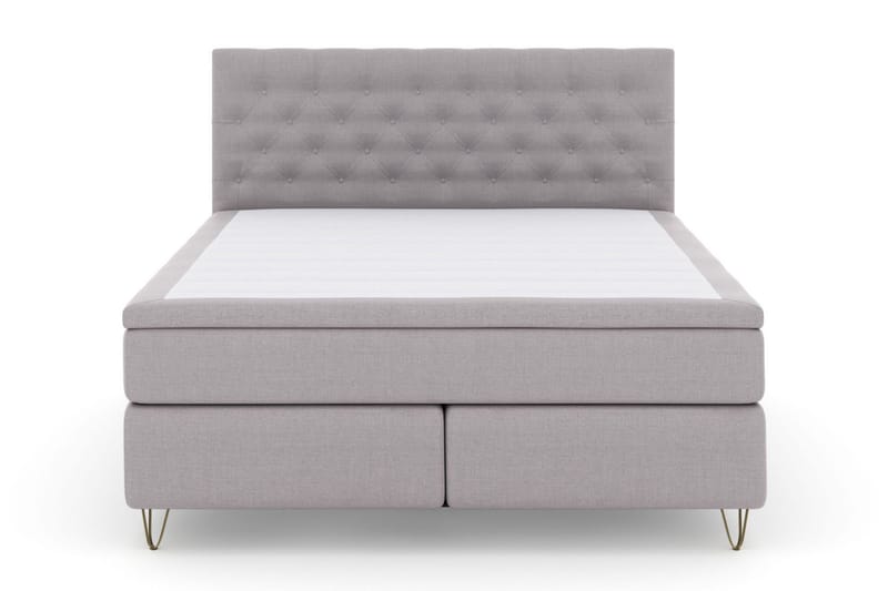 Select No 6 Kontinentalsäng 210x210 Medium Memory/Pocket - Ljusgrå/Metall V-Form - Products - Möbler - Säng - Kontinentalsäng
