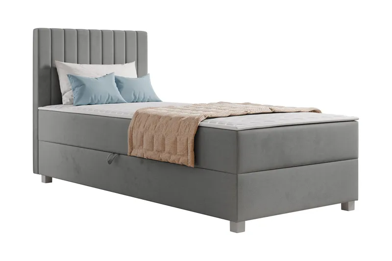 Veyran Sängpaket Kontinentalsäng med Förvaring 90x200 cm, Grå