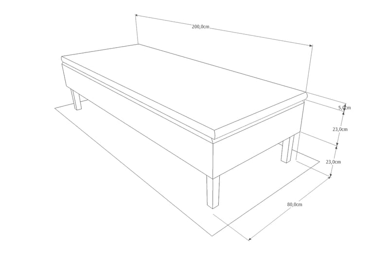 Viken Bas Ramsäng 80x200 Ancona - Ancona Grå - Products - Möbler - Säng - Enkelsäng