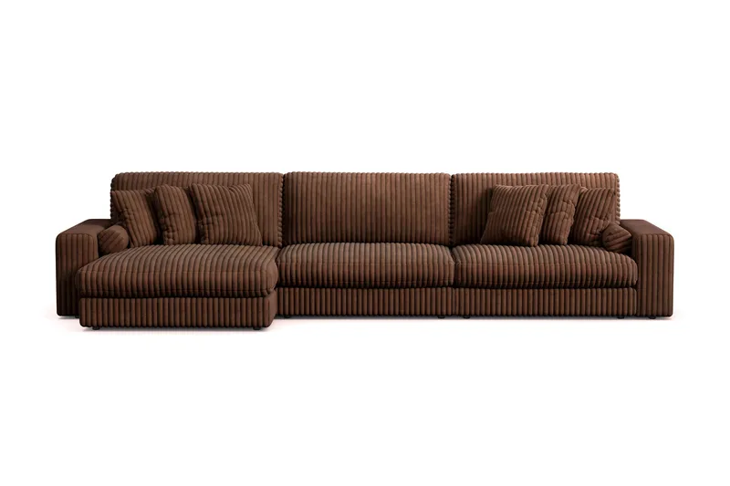 Arken Lyx 6-sits Vändbar L-formad Djup Divansoffa i Manchester - Mörkbrun - Products - Möbler - Soffa - Divansoffa & schäslongsoffa