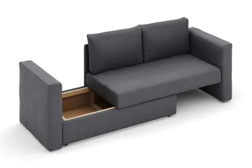 Alnaryd 2-3-sits Bäddsoffa med Fällbart Armstöd - Grå - Products - Möbler - Soffa - Bäddsoffa - 2 sits bäddsoffa