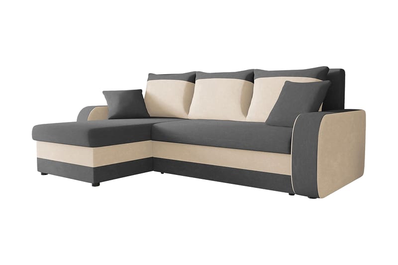 Alvared 3-sits Hörnbäddsoffa Universal - Grå/Vit - Products - Möbler - Soffa - Bäddsoffa - Bäddsoffa divan