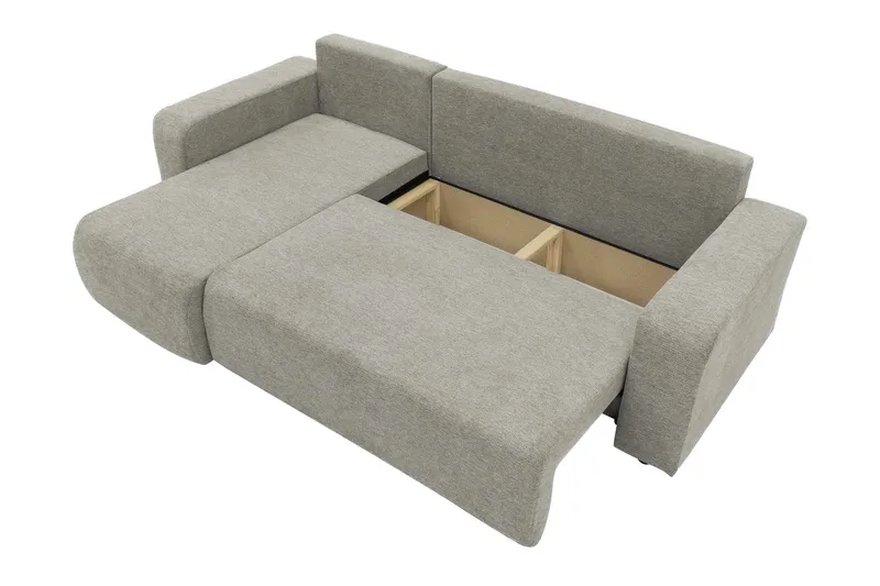 Barile Bäddsoffa med Divan 3-sits i Plysch - Beige - Products - Möbler - Soffa - Bäddsoffa - Bäddsoffa divan