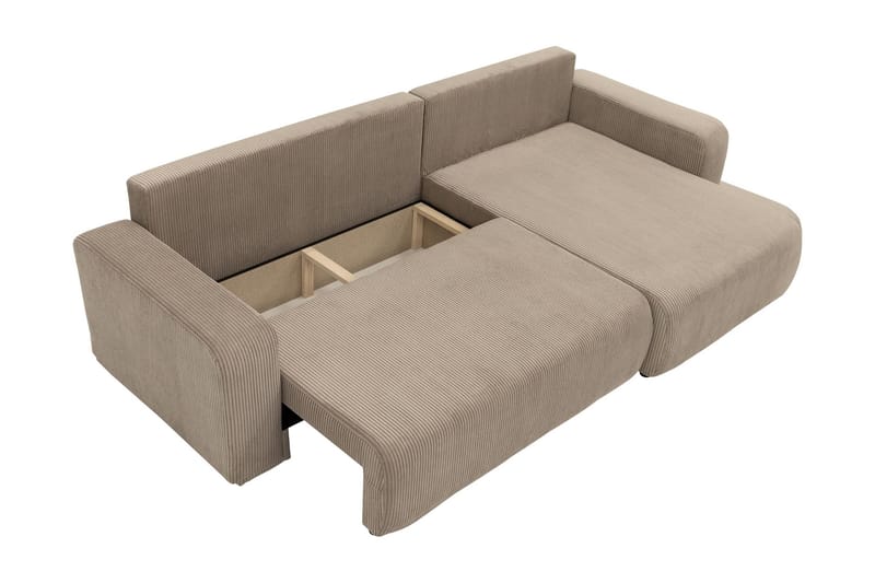 Barile Bäddsoffa med Divan 3-sits i Plysch - Grå - Products - Möbler - Soffa - Bäddsoffa - Bäddsoffa divan