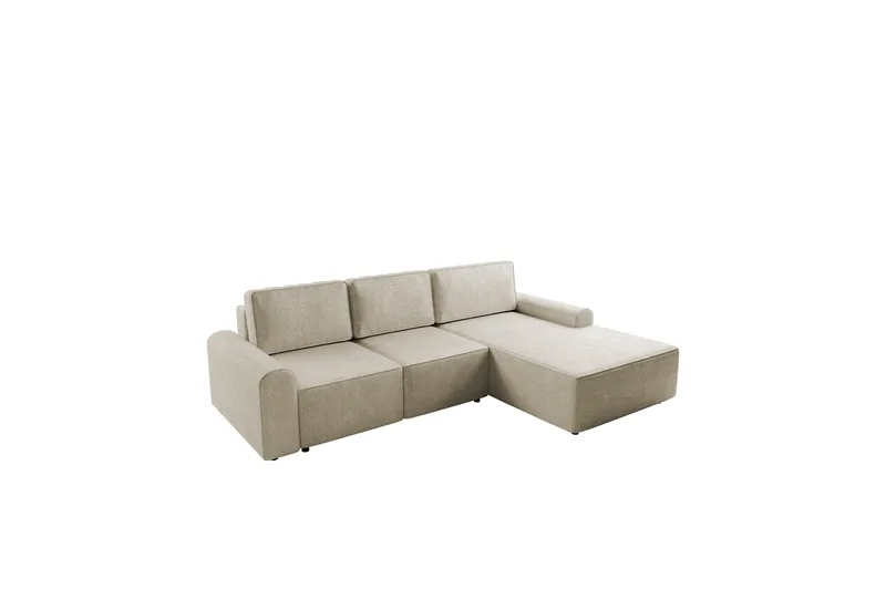 Bella Bäddsoffa med Divan 3-sits i Plysch, Beige