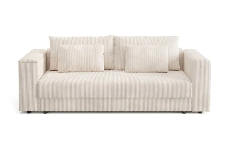 Bergen Extra djup 3-sits Bäddsoffa med Bäddmadrass i Memoryskum och Tvättbar klädsel, Beige