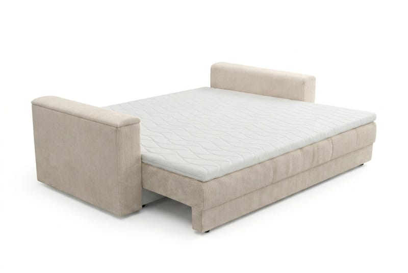Bergen Extra djup 3-sits Bäddsoffa med Bäddmadrass i Memoryskum och Tvättbar klädsel - Beige - Products - Möbler - Soffa - Bäddsoffa - 3 sits bäddsoffa