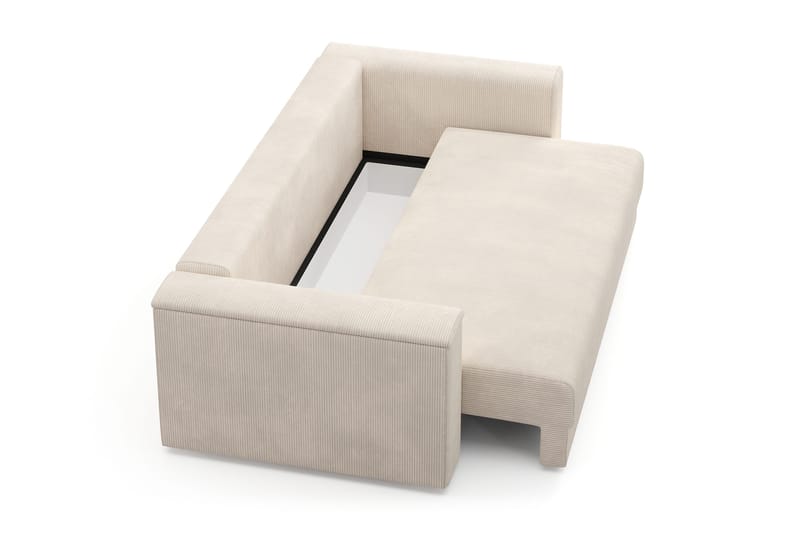 Bergen Extra djup 3-sits Bäddsoffa med Bäddmadrass i Memoryskum och Tvättbar klädsel - Beige - Products - Möbler - Soffa - Bäddsoffa - 3 sits bäddsoffa