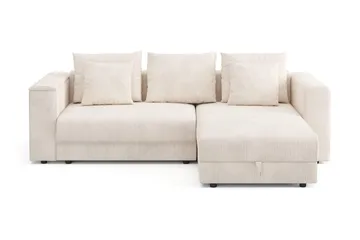 Bergen Extra Djup 3-sits Bäddsoffa med vändbar divan och förvaring i manchester, Beige