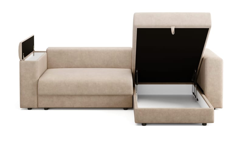 Bergen Extra Djup Framåtbäddad 3-sits Bäddsoffa med vändbar divan och förvaring - Beige - Products - Möbler - Soffa - Bäddsoffa - Bäddsoffa divan