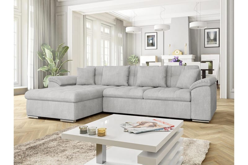 Camior Bäddsoffa med Divan 3-sits - Grå - Products - Möbler - Soffa - Bäddsoffa - Bäddsoffa divan