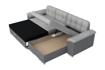 Camior Bäddsoffa med Divan 3-sits - Grå - Products - Möbler - Soffa - Bäddsoffa - Bäddsoffa divan