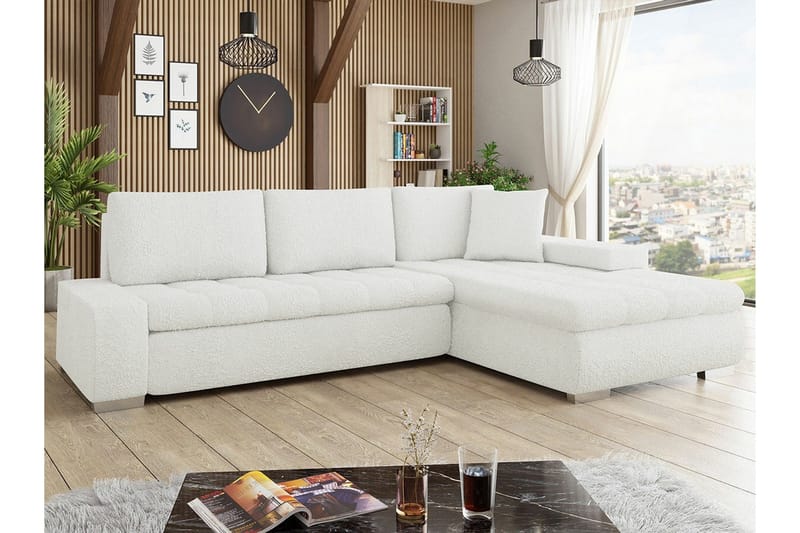 Cerys 3-sits Hörnbäddsoffa White - Products - Möbler - Soffa - Bäddsoffa - Bäddsoffa divan