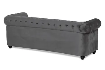 Chesterfield Deluxe 3-sits Framåtbäddad bäddsoffa i sammet - Mörkgrå Sammet - Products - Möbler - Soffa - Bäddsoffa - 3 sits bäddsoffa