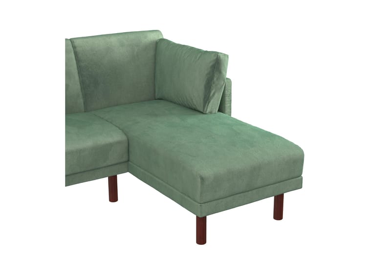 Clair 3-sits Bäddsoffa med Schäslong Ställbar Sammet/Grön/Tr - Dorel Home - Products - Möbler - Soffa - Bäddsoffa - Bäddsoffa längsbäddad