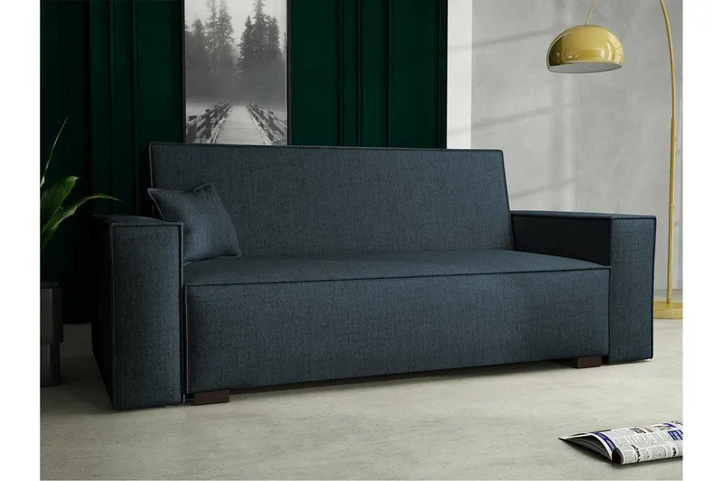 Denegal 2-sits liten bäddsoffa i Tyg - Grå , Blå - Products - Möbler - Soffa - Bäddsoffa - 2 sits bäddsoffa