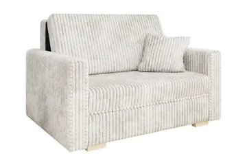 Denegal 2-sits liten bäddsoffa i Plysch - Beige - Products - Möbler - Soffa - Bäddsoffa - Bäddsoffa längsbäddad