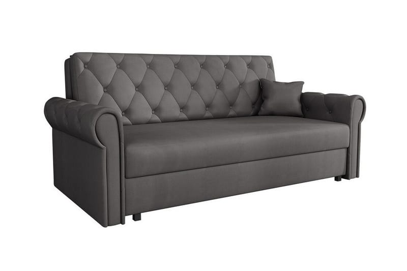 Denegal 2-sits liten bäddsoffa i Plysch, Grå