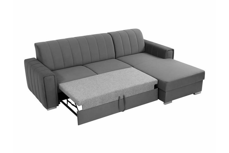 Denegal 3-sits Hörnbäddsoffa Dark grey - Products - Möbler - Soffa - Bäddsoffa - Bäddsoffa divan