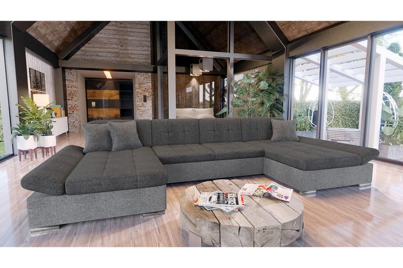 Dewitt 3-sits Bäddsoffa - Grå - Products - Möbler - Soffa - Bäddsoffa - U bäddsoffa